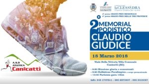 Canicattì, domani il 2° Memorial podistico Claudio Giudice