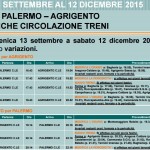 Avviso ai viaggiatori: cambi d’orario treni Agrigento-Palermo
