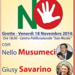 “No” al Referendum: a Grotte incontro con Nello Musumeci e Giusy Savarino