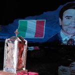 La Scala dei Turchi illuminata con il volto del giudice Beato e le bandiere di pace, Pullara: “Immagini apprezzate in tutta Italia”