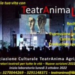 Nuove iscrizioni 2022/2023 per il laboratorio teatrale dell’Associazione Culturale TeatrAnima Agrigento