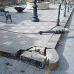 Cianciana, vandali all’opera: distrutto marciapiede