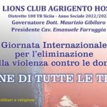 Lions Club Agrigento Host organizza un evento per la Giornata contro la violenza sulle donne