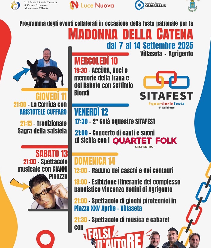 Tutto pronto a Villaseta per la Festa Patronale della Madonna della Catena