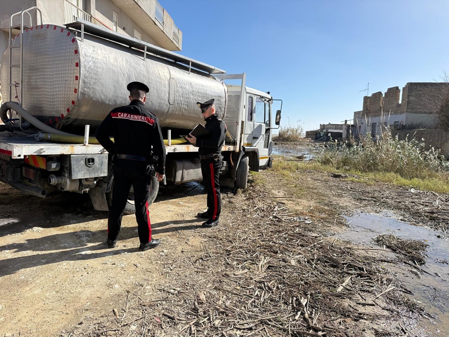 Controlli dei Carabinieri sulla filiera idrica e sulle autobotti private: irregolarità e parametri sanitari non conformi a Canicattì e Licata