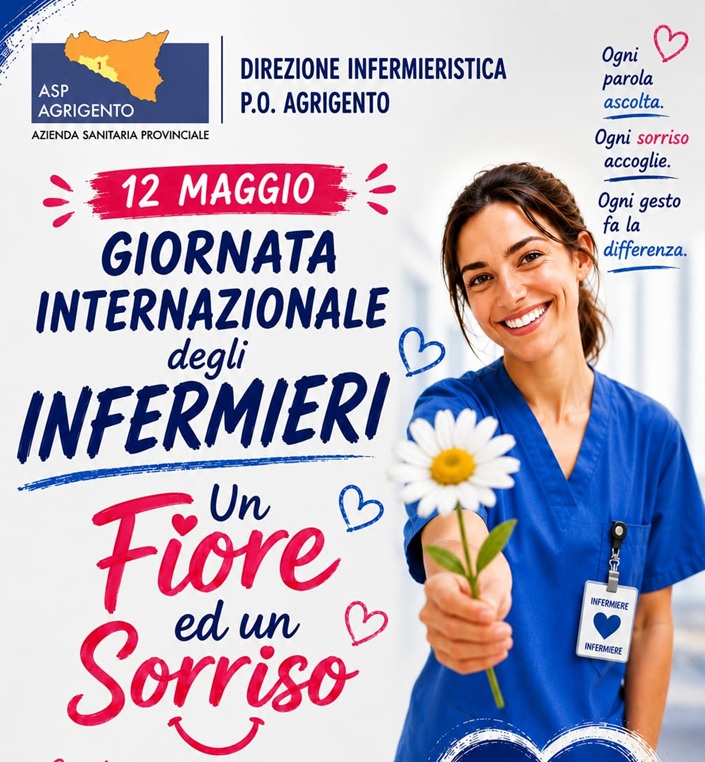 “Un fiore ed un sorriso”: all’ospedale di Agrigento la Giornata degli Infermieri diventa un gesto di vicinanza ai pazienti