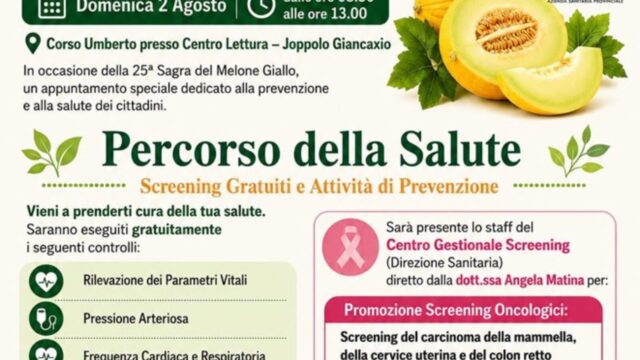 Joppolo Giancaxio, l’ASP di Agrigento alla 25ª Sagra del Melone Giallo con il “Percorso della Salute”