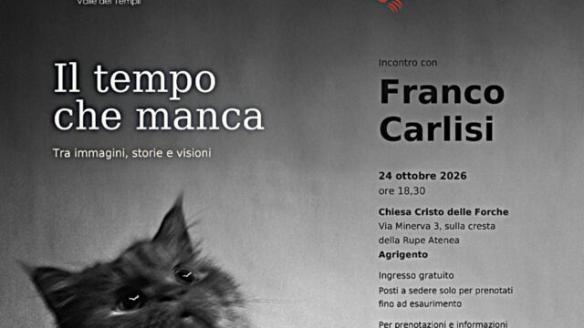 Agrigento, Franco Carlisi racconta la fotografia oltre le apparenze: incontro alla Chiesa Cristo delle Forche