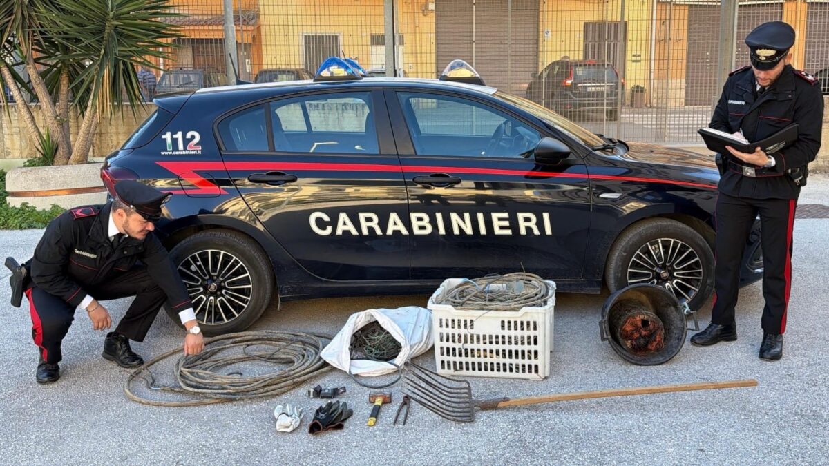 Favara, sorpresi in auto con 90 kg. di cavi in rame: scattano due denunce
