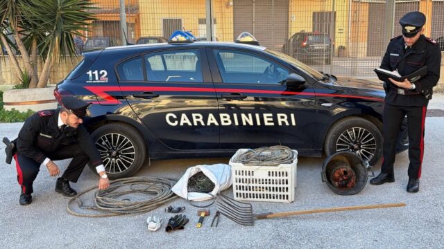 Favara, sorpresi in auto con 90 kg. di cavi in rame: scattano due denunce