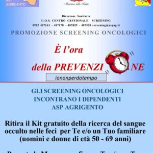 Screening oncologici, l’ASP di Agrigento dà il buon esempio: i dipendenti in prima linea nella prevenzione
